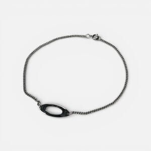 Avon Silver Tone Chain Anklet Bracelet Oval Link Minimalist Spring Clasp